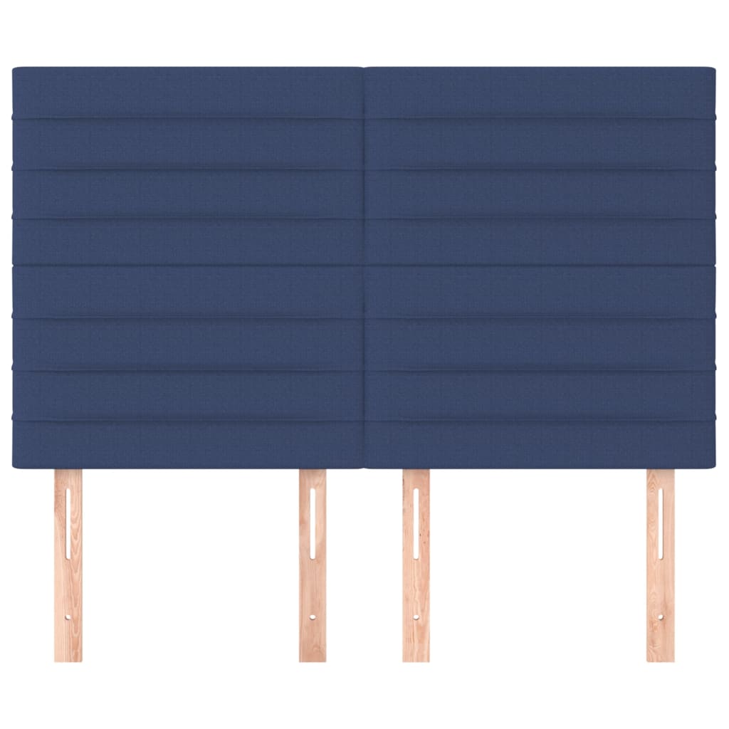 Cabeceira azul 144x5x118/128 cm tecido