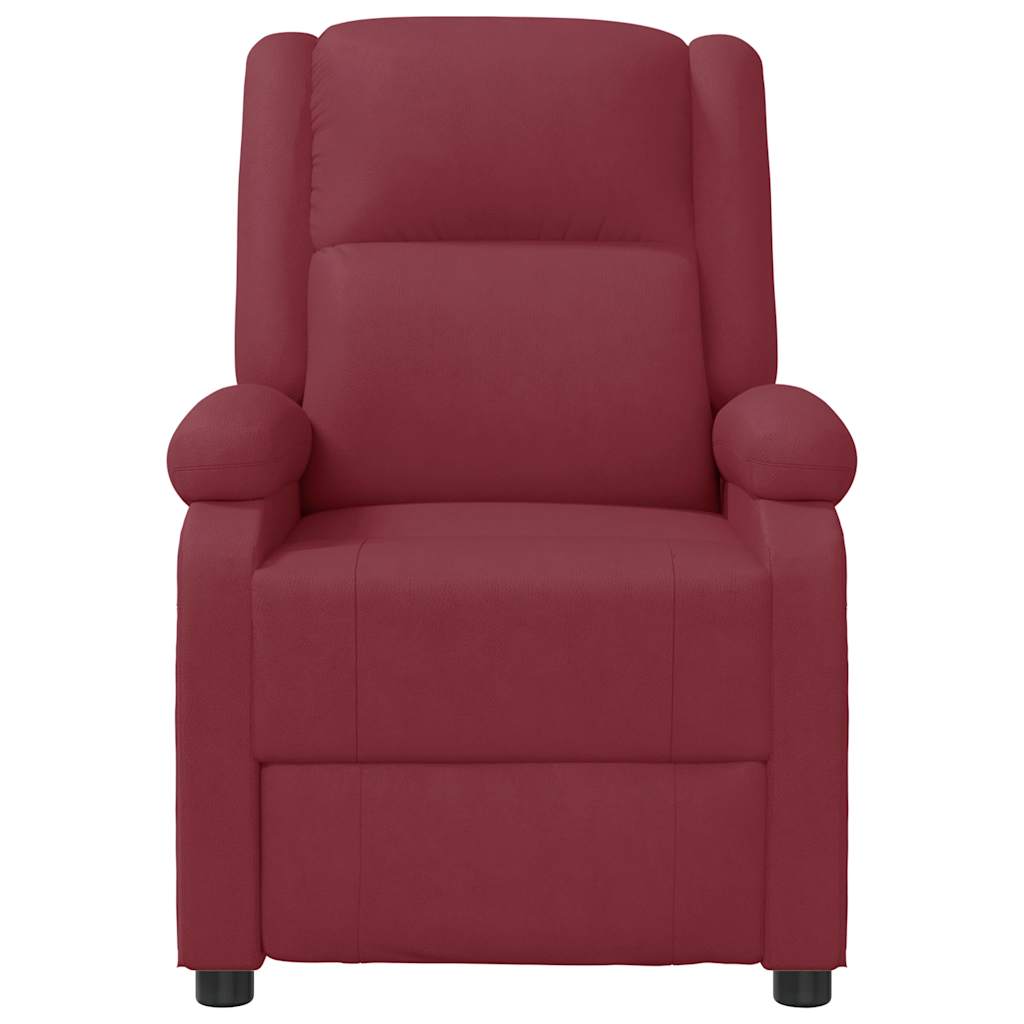 Poltrona reclinável couro artificial vermelho tinto
