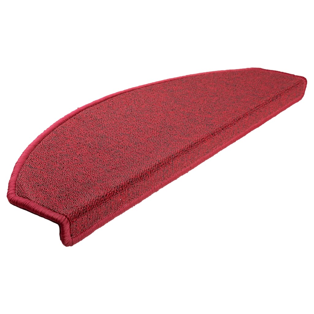 Tapetes de escada 30 peças 65x24x4 cm vermelhos meio redondo grande