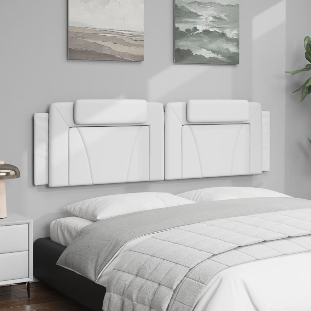 Almofadão de cabeceira viana 183 cm couro artificial branco