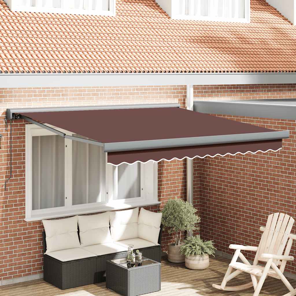 Toldo retrátil automático 300x250 cm castanho