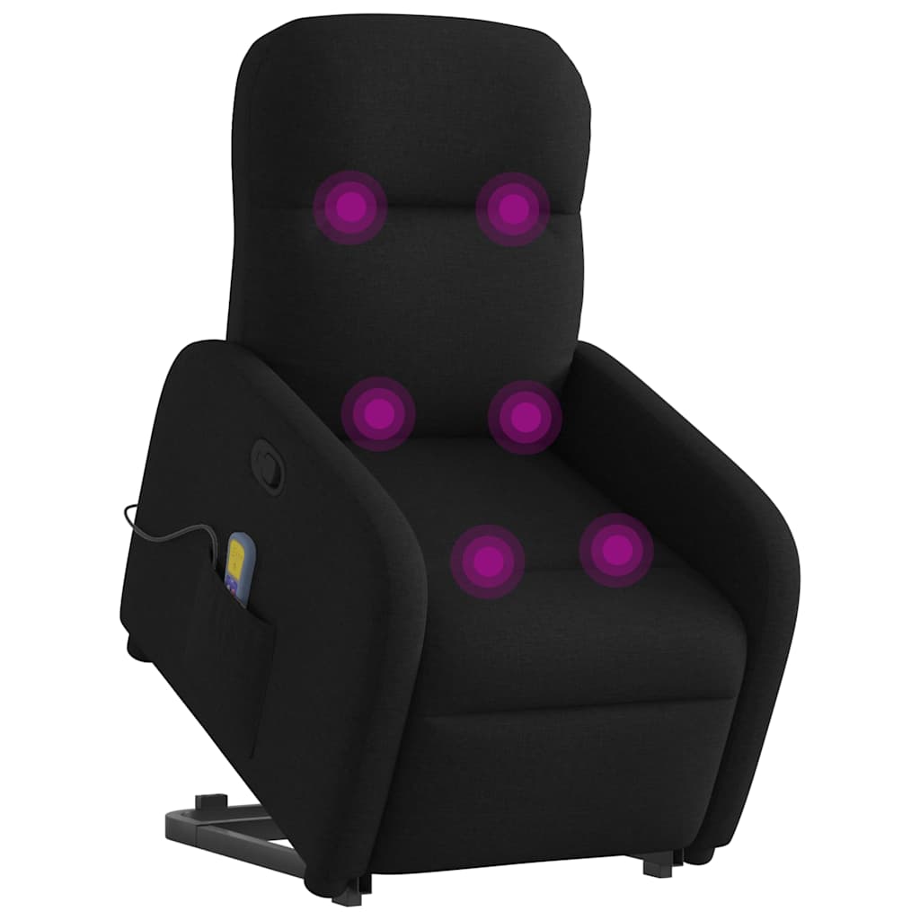 Poltrona de massagens reclinável elevatória tecido preto