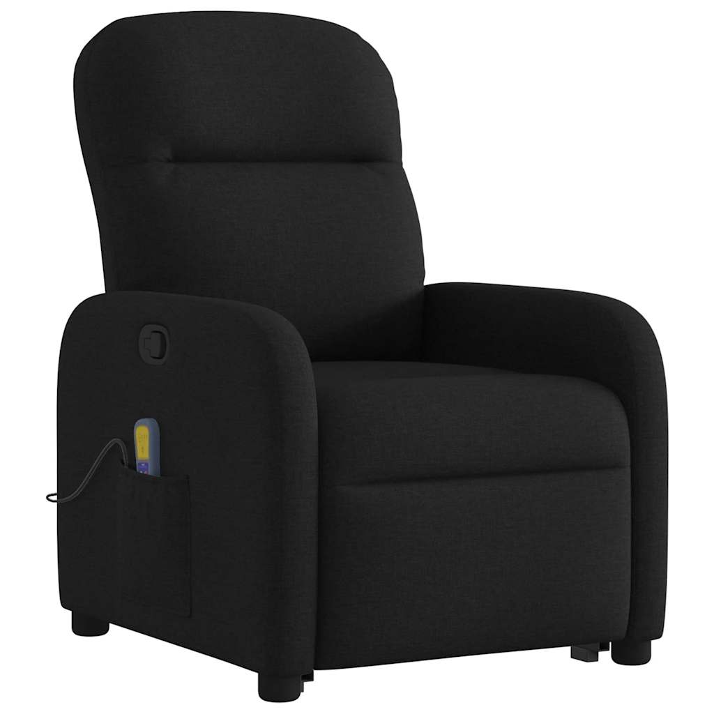 Poltrona de massagens reclinável elevatória tecido preto