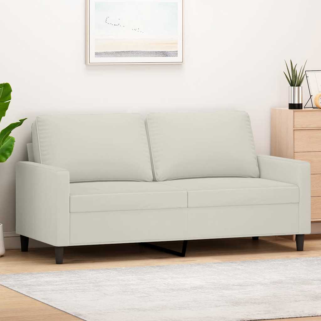 Sofá de 2 lugares veludo 140 cm cor creme