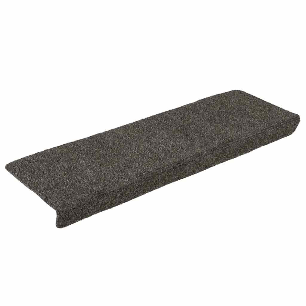Tapetes de escada autoadesivos 30 peças 65x21x4 cm antracite borda retangular