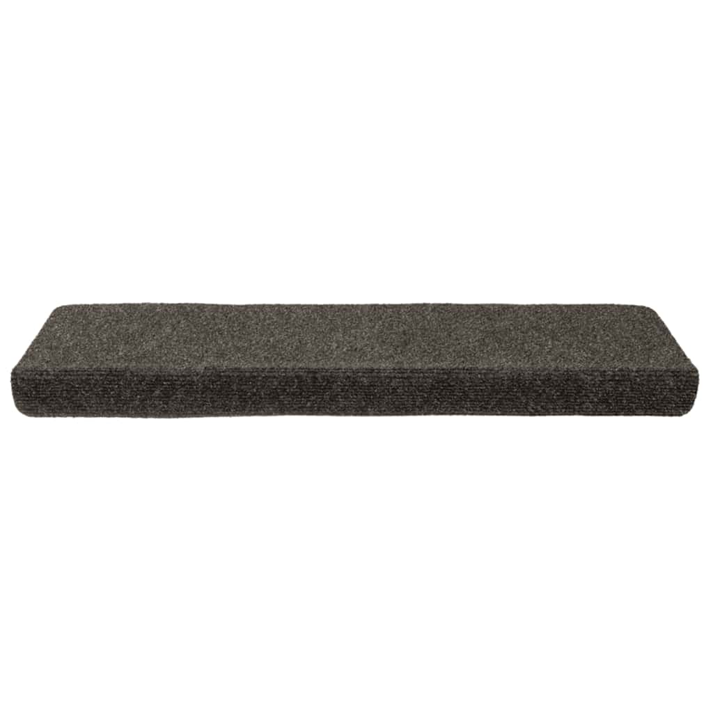 Tapetes de escada autoadesivos 30 peças 65x21x4 cm antracite borda retangular