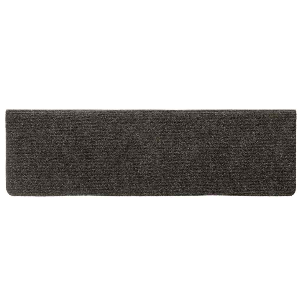 Tapetes de escada autoadesivos 30 peças 65x21x4 cm antracite borda retangular