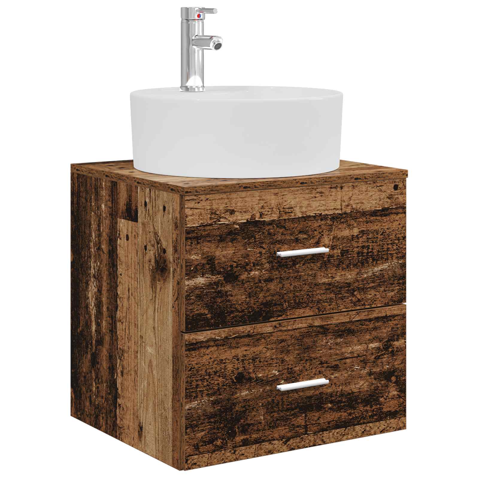 Vaidade com pia suspensa madeira antiga 49,5 x 44,5 x 65 cm