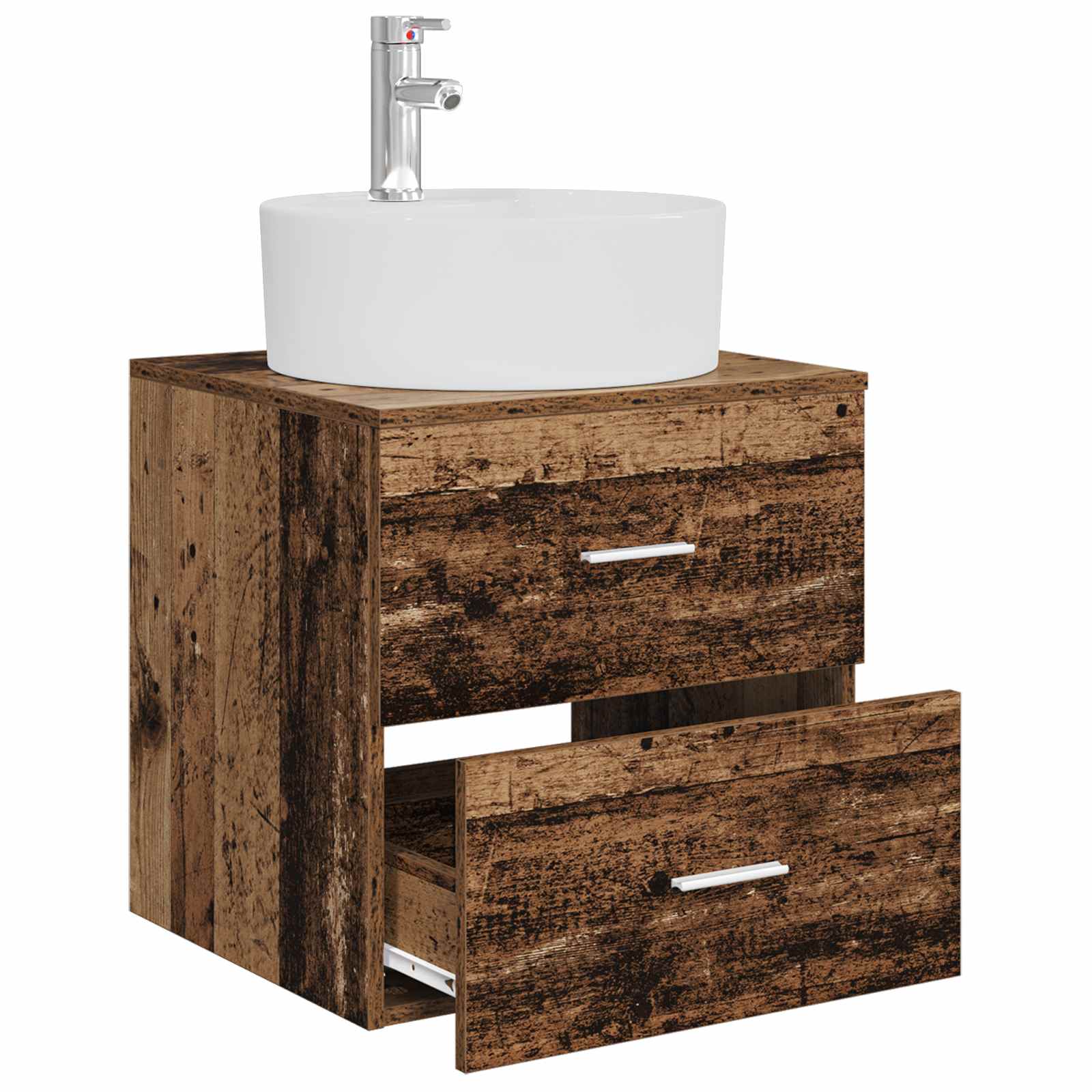 Vaidade com pia suspensa madeira antiga 49,5 x 44,5 x 65 cm
