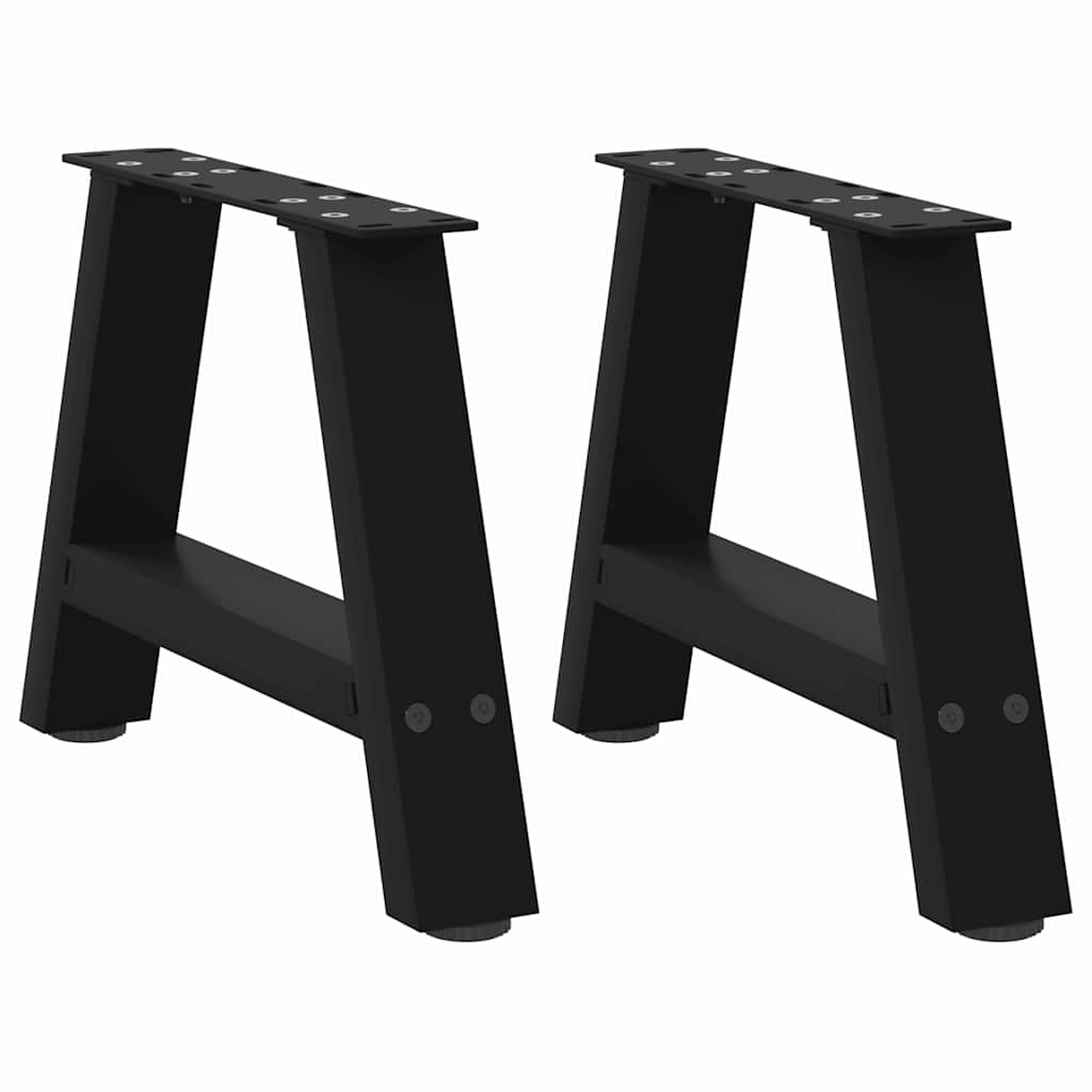 Pés para mesa de centro em formato a, 2 peças, preto, 50x(30-31) cm, aço
