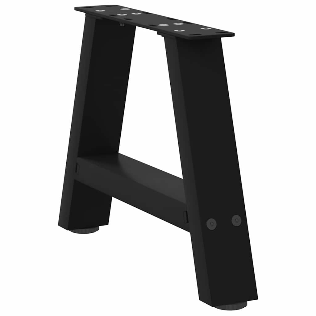 Pés para mesa de centro em formato a, 2 peças, preto, 50x(30-31) cm, aço