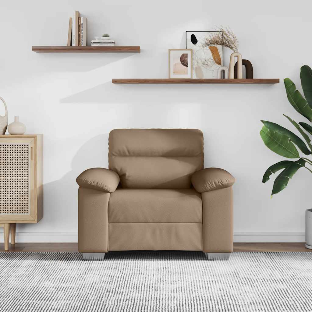 Poltrona 100x81x84 cm couro artificial cappuccino