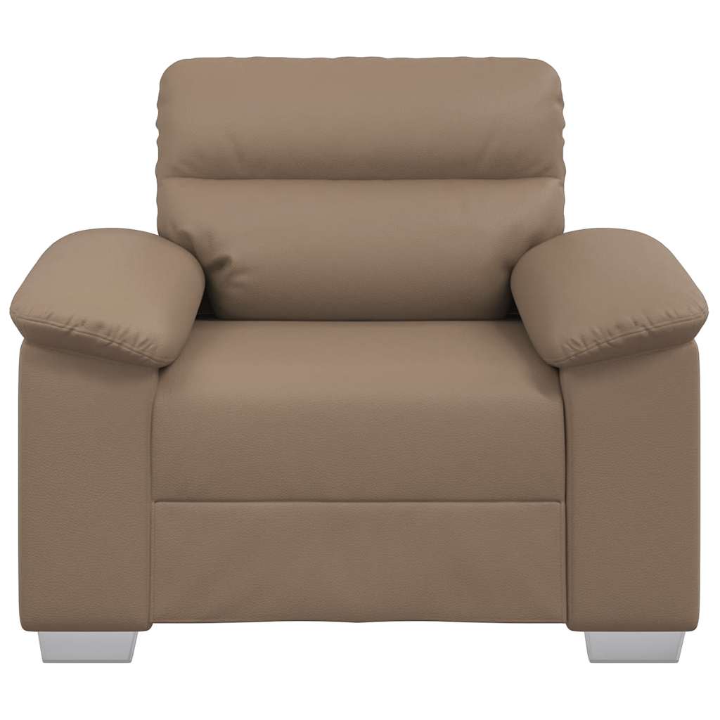 Poltrona 100x81x84 cm couro artificial cappuccino