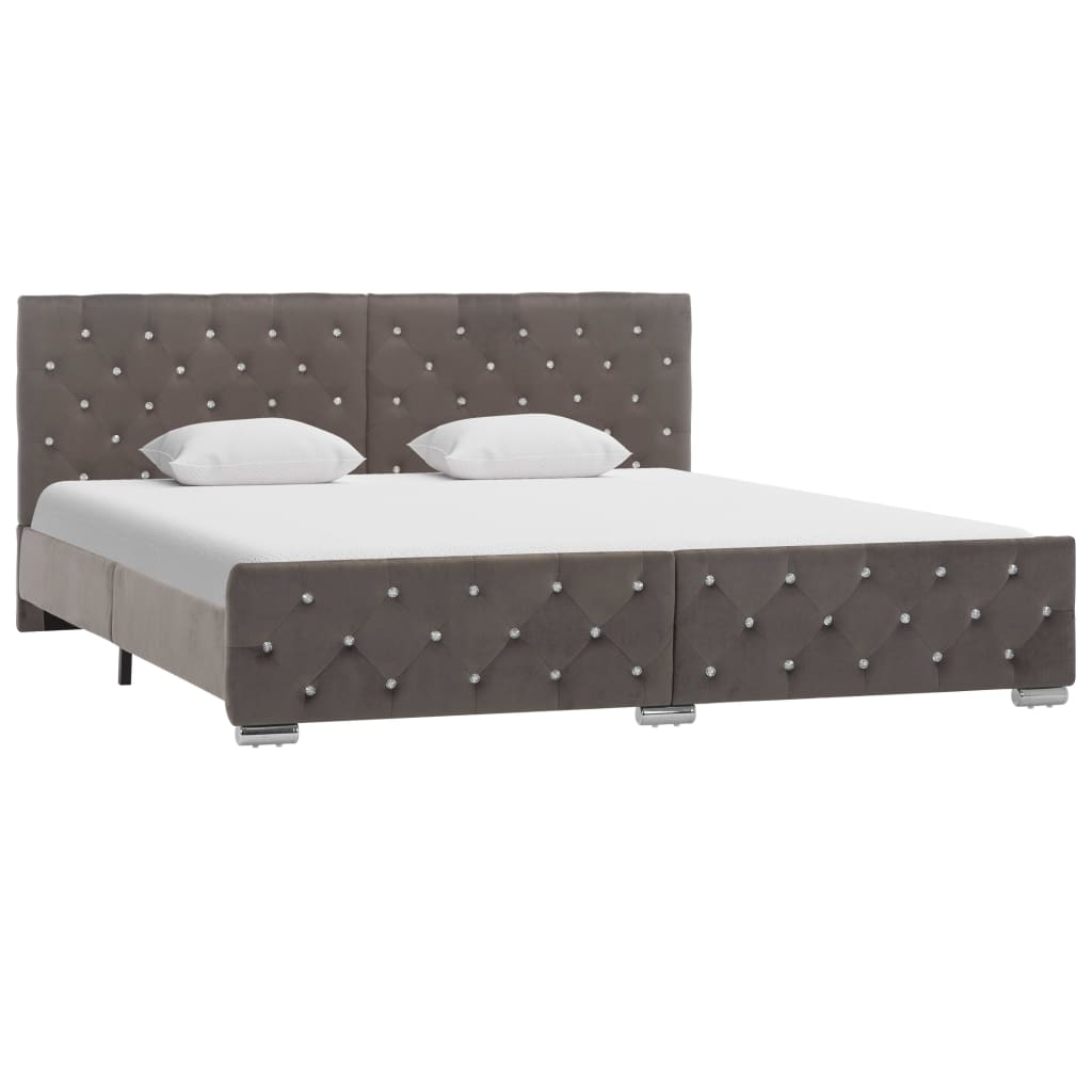 Estrutura de cama 180x200 cm veludo cinzento