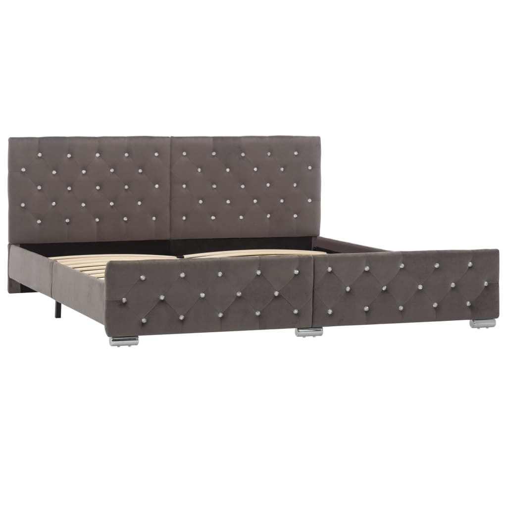 Estrutura de cama 180x200 cm veludo cinzento
