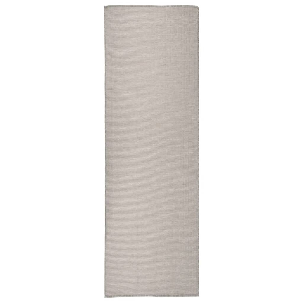 Tapete de tecido plano p/ exterior 80x250 cm cinzento claro