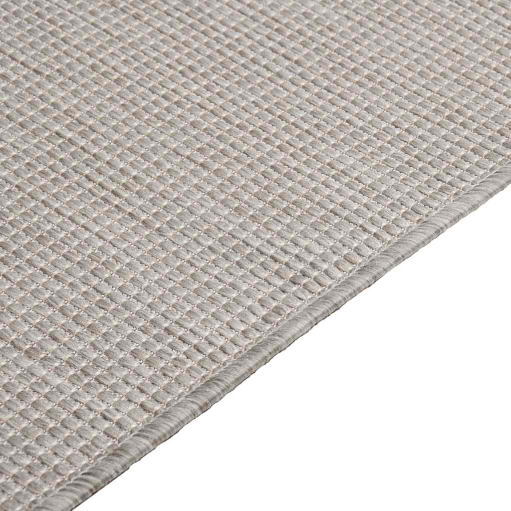 Tapete de tecido plano p/ exterior 80x250 cm cinzento claro