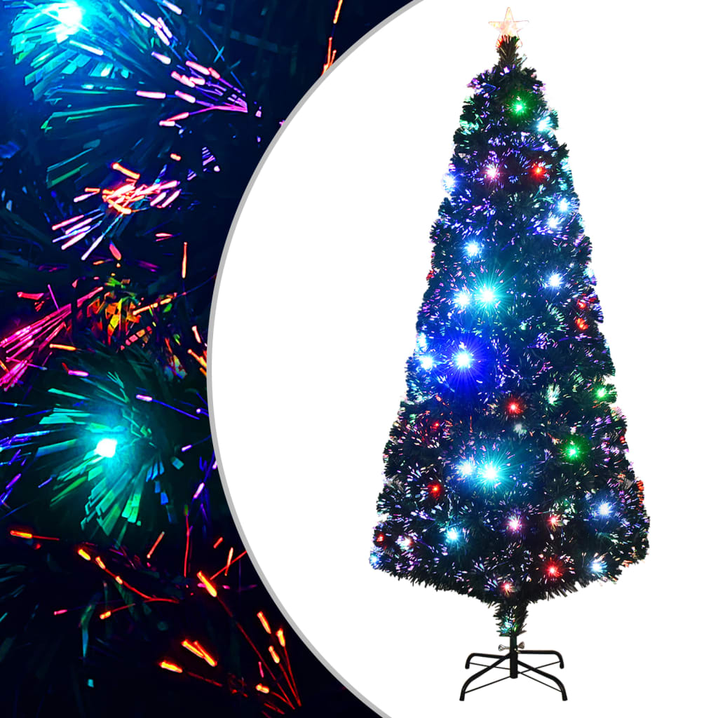Árvore de natal pré-iluminada c/ suporte e LED 210 cm fibra ótica