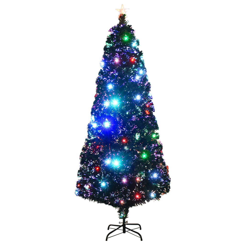 Árvore de natal pré-iluminada c/ suporte e LED 210 cm fibra ótica