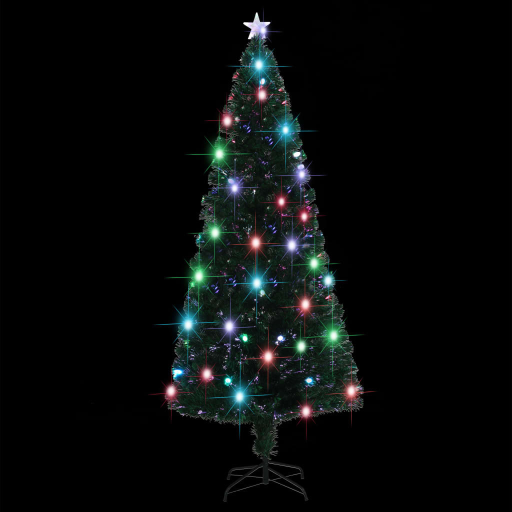 Árvore de natal pré-iluminada c/ suporte e LED 210 cm fibra ótica