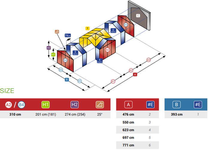 Estufa de Vidro Matrix – 17,3 a 26,45 m²