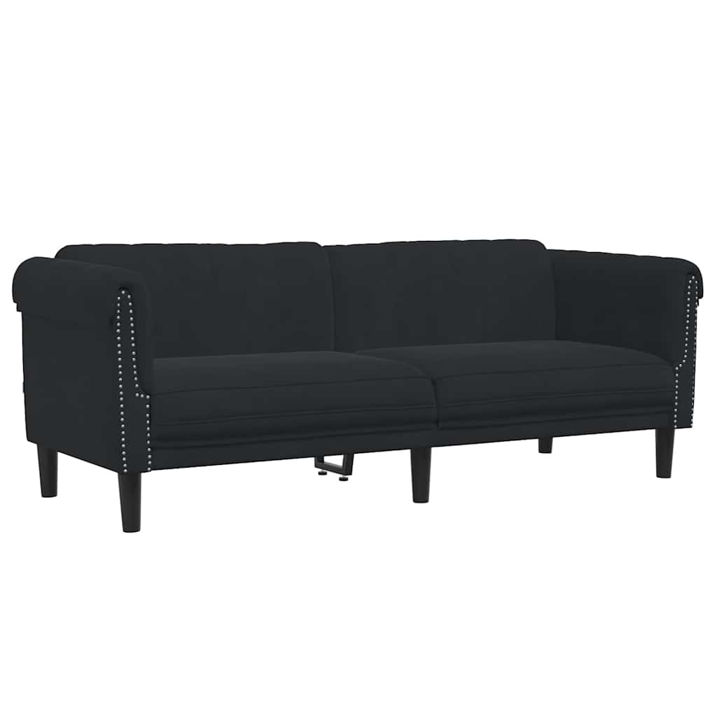 2 Pcs conjunto de sofás veludo preto