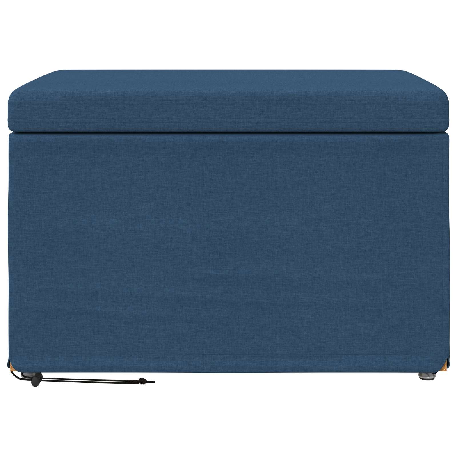 Banqueta azul 61 x 41 x 40 cm tecido e madeira engenharia