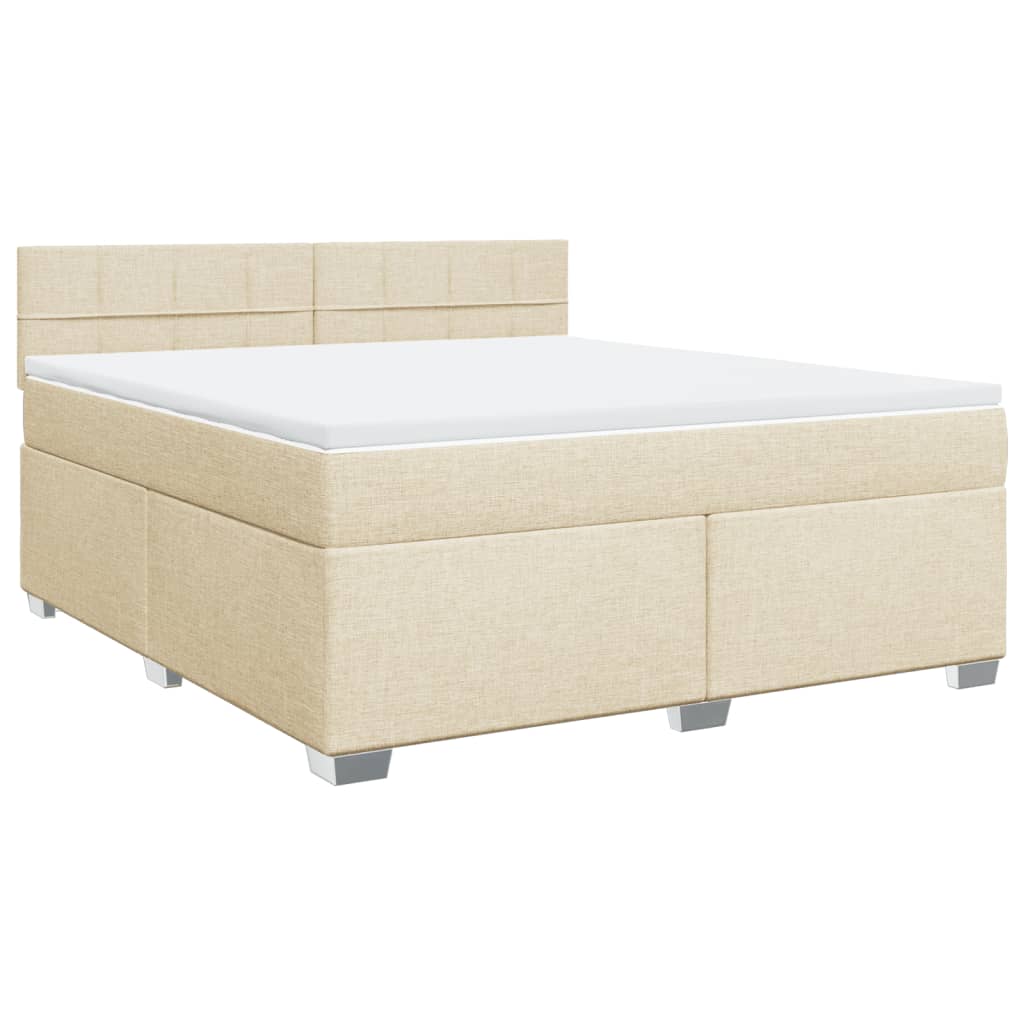 Cama com molas/colchão 180x200 cm tecido cor creme