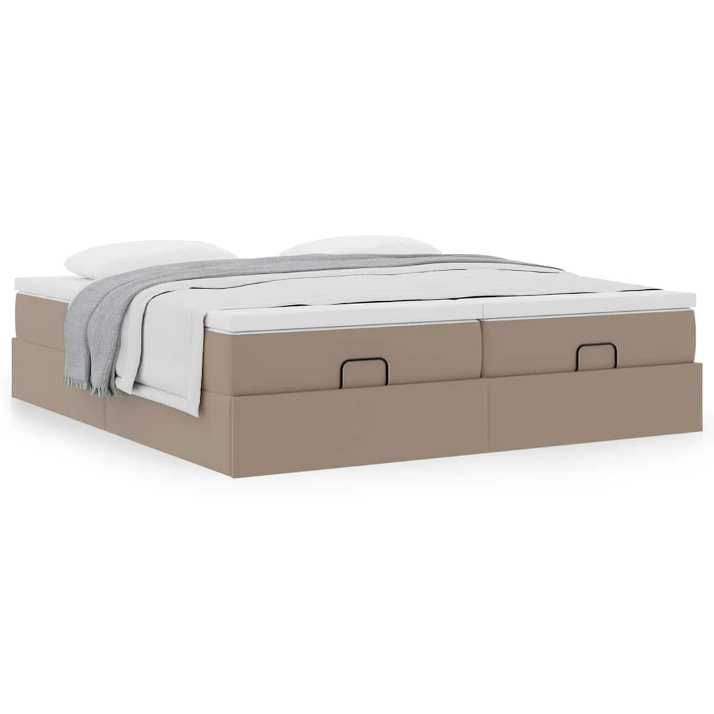 Estrutura de cama otomana com colchões cappucino 180x200 cm