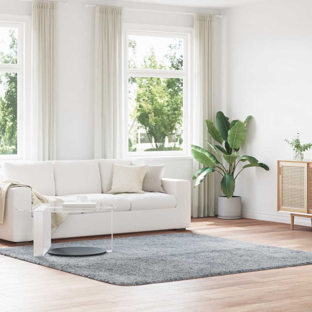 Tapete shaggy de pelo alto navarra 240x240 cm cinzento-claro