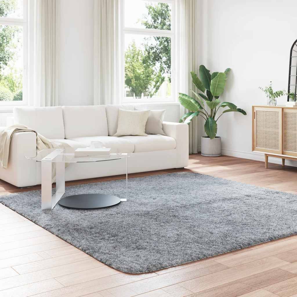 Tapete shaggy de pelo alto navarra 240x240 cm cinzento-claro