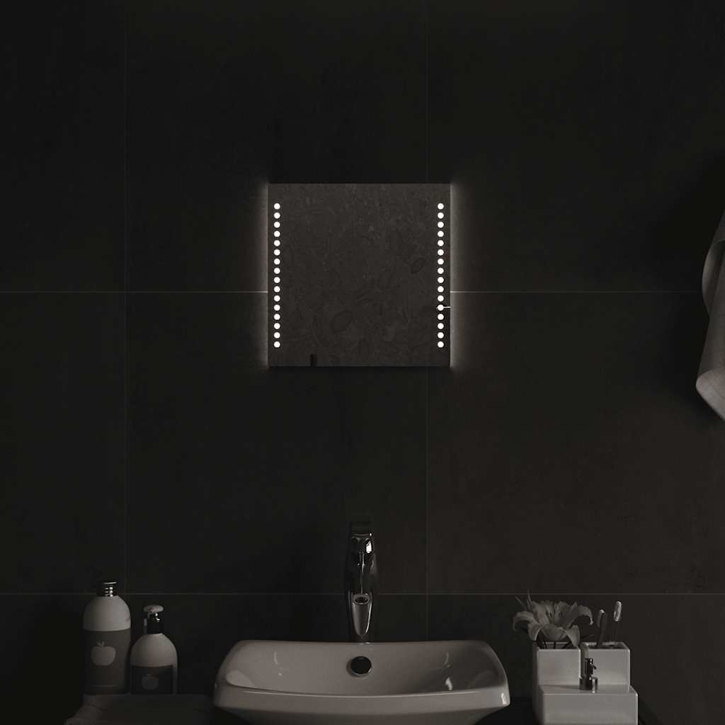 Espelho de casa de banho com luzes LED 30x30 cm