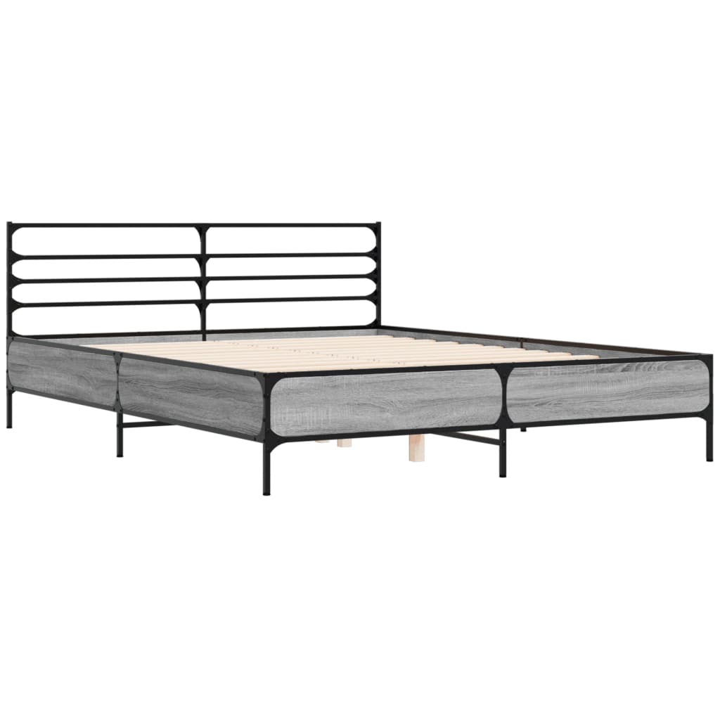 Estrutura de cama 160x200 cm derivados de madeira/metal