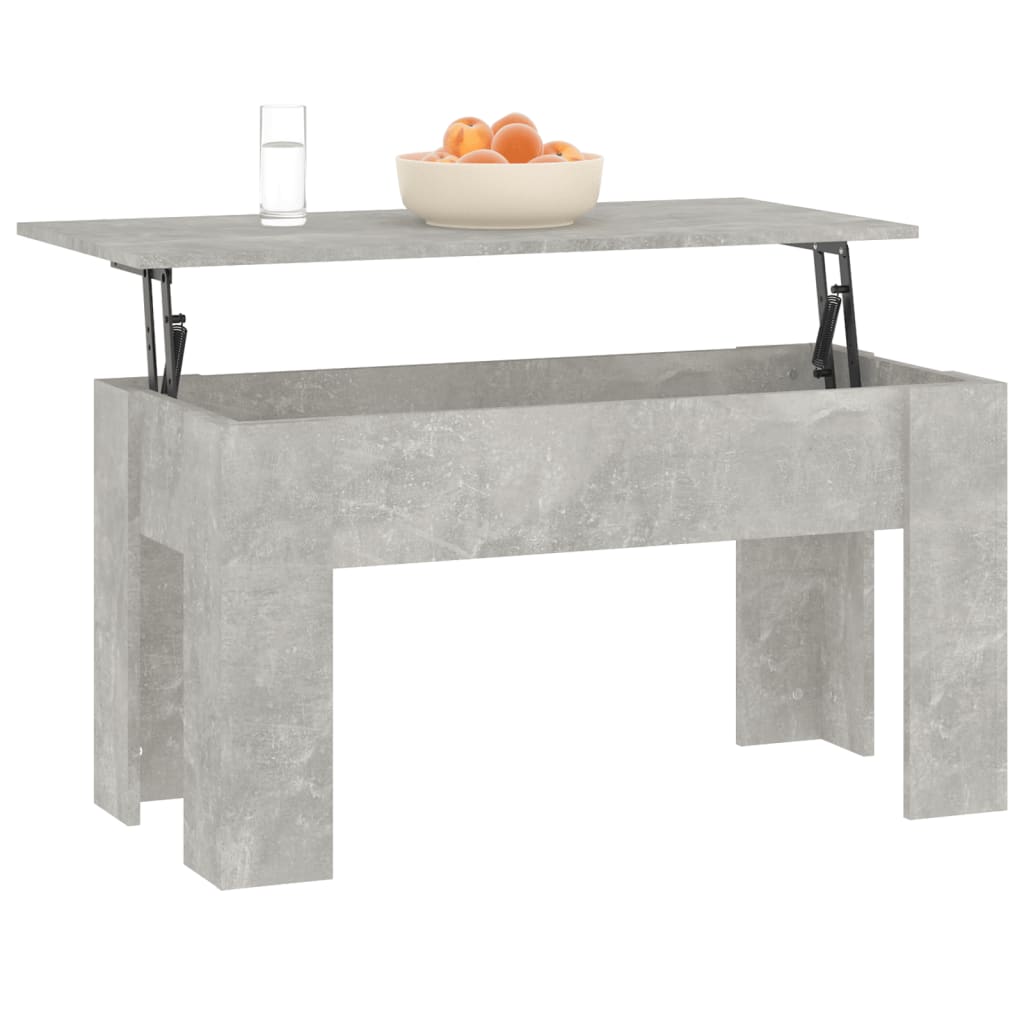 Mesa de centro 101x49x52 cm madeira processada cinza cimento