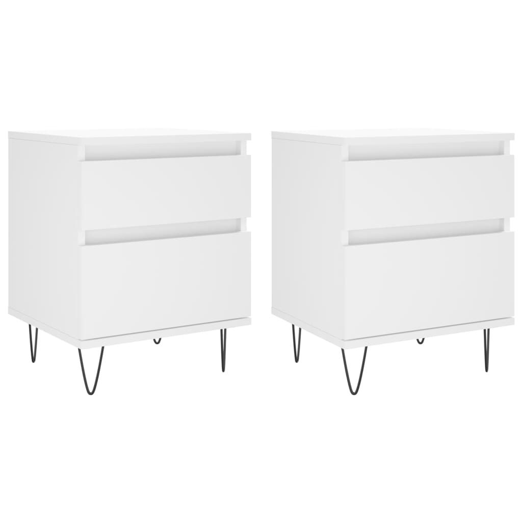 Mesas de cabeceira 2pcs 40x35x50 cm derivados de madeira branco