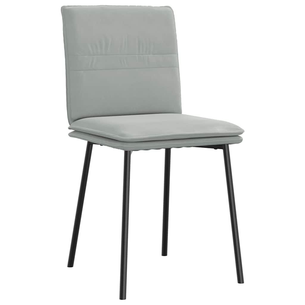 Cadeiras de jantar 6 pcs veludo cinzento-claro