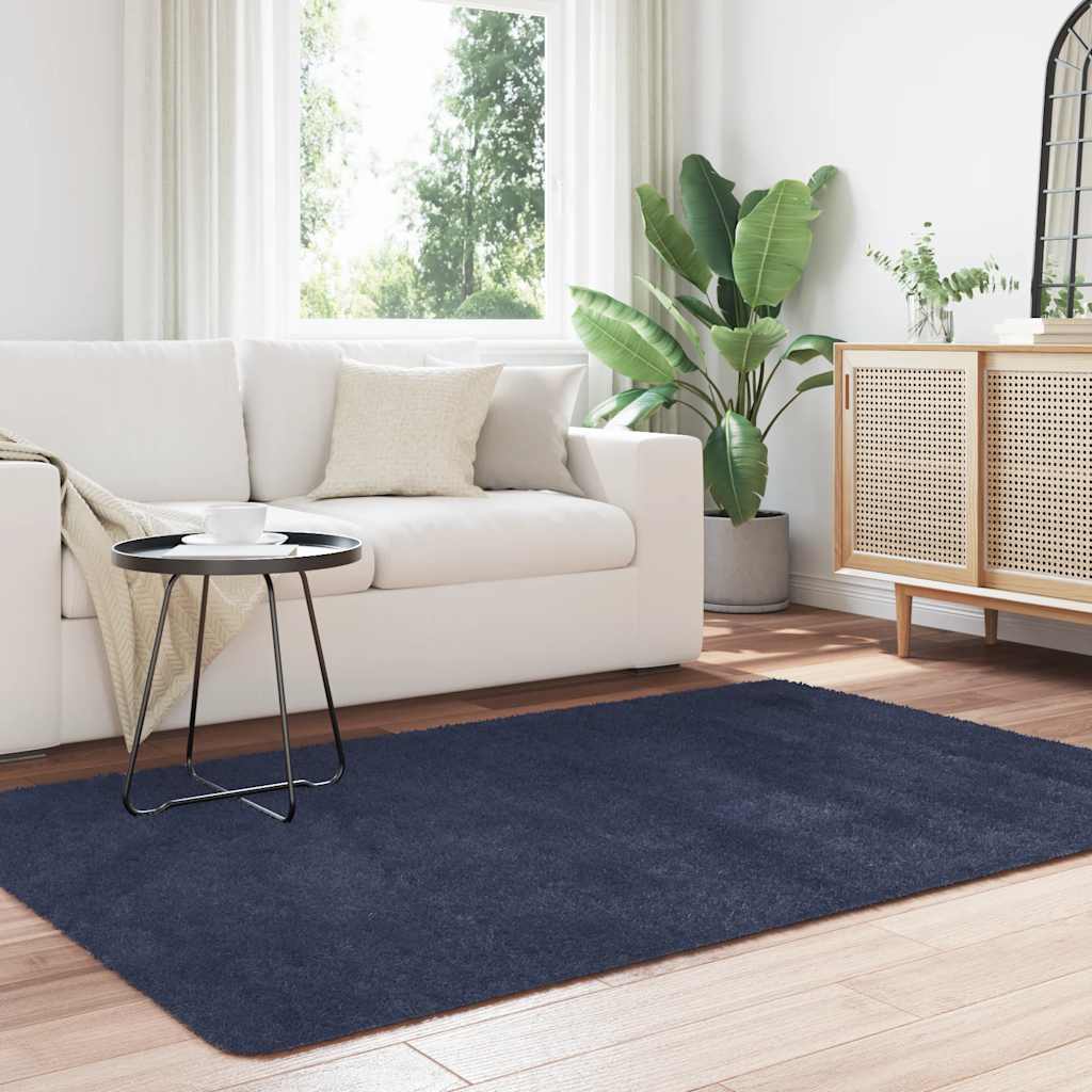 Tapete shaggy de pelo alto navarra 130x200 cm azul-marinho