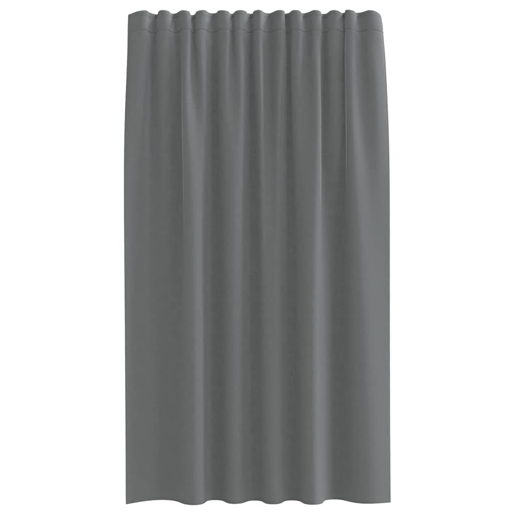 Cortinas de voile com bolsos para varão 2 pcs cinzento-escuro