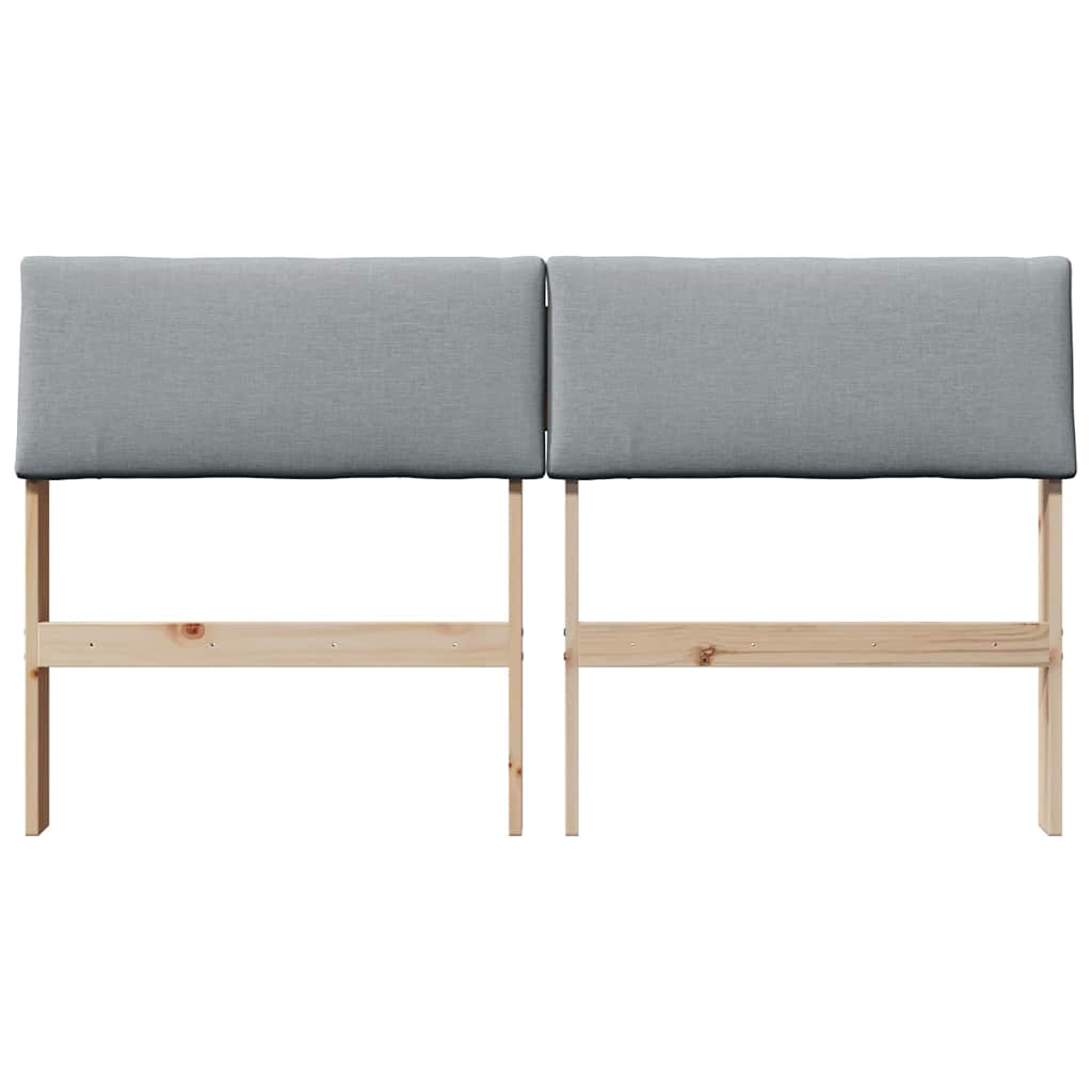 Cabeceira estofada cinzento-claro 140 cm
