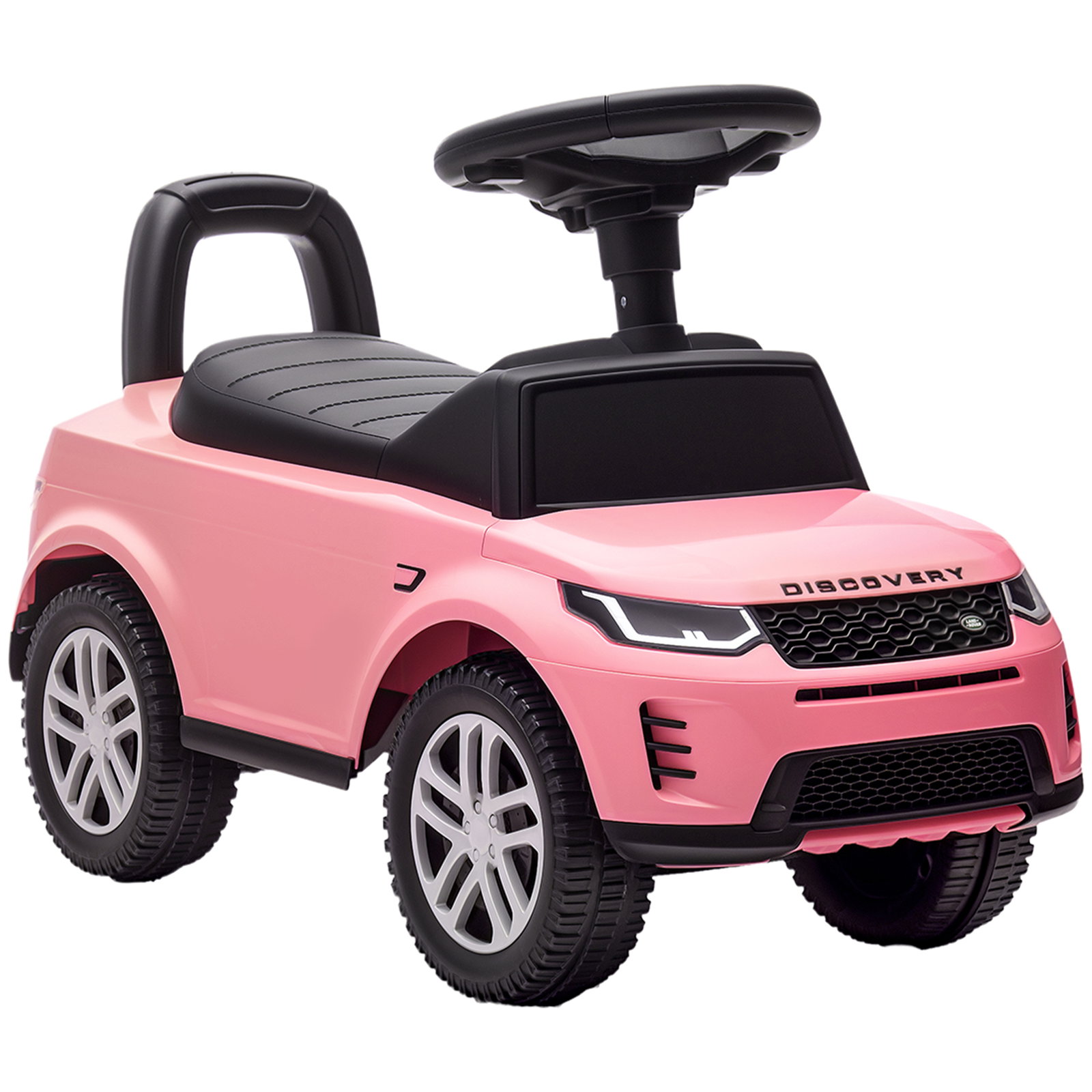 Carro andador para crianças com licença de land rover com armazenamento buzina sons de motor 65,5x28x42 cm rosa