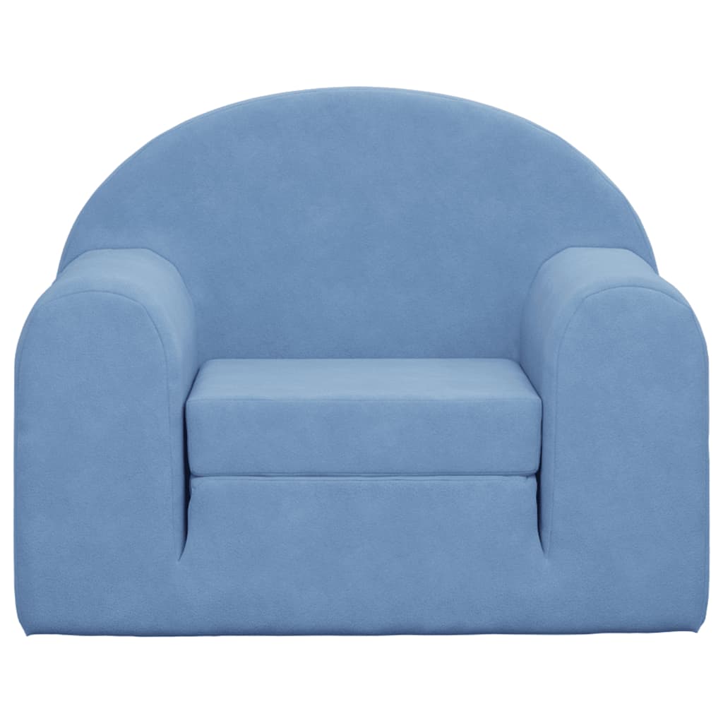 Sofá-cama infantil pelúcia macia azul