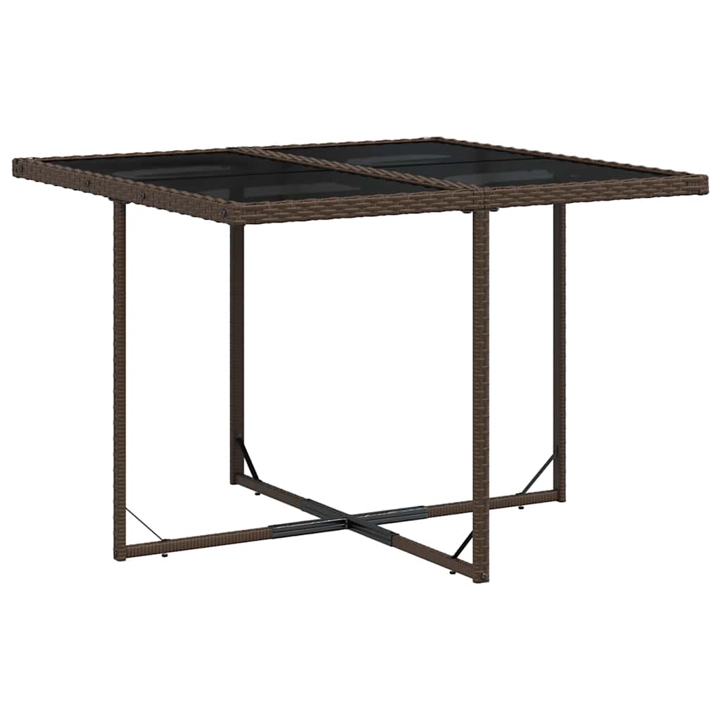 9 Pcs conjunto jantar p/ jardim c/ almofadões vime PE castanho
