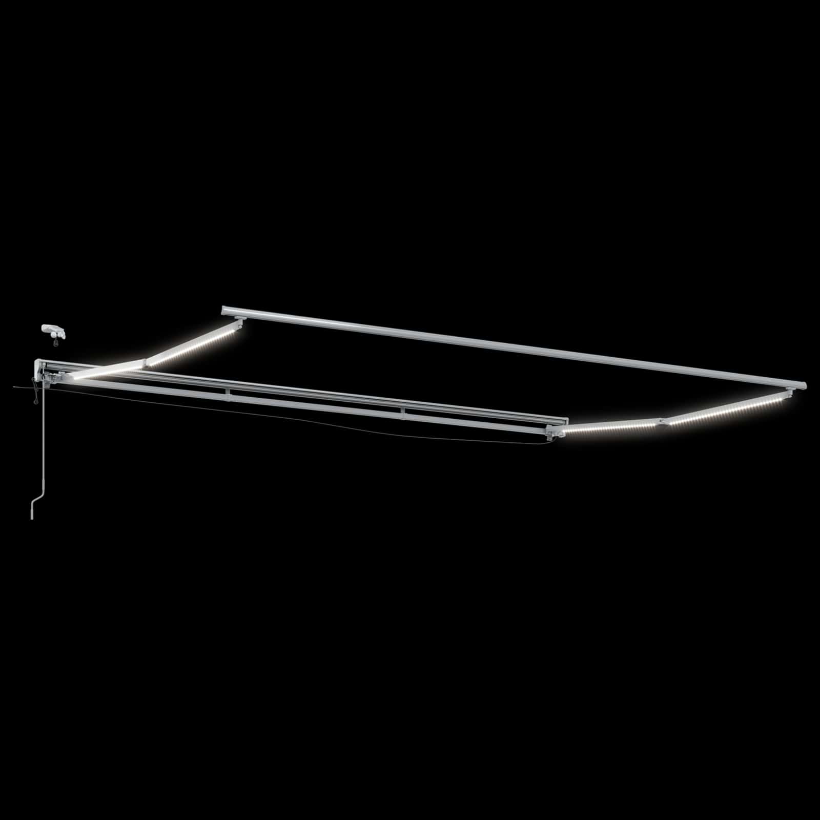 Moldura de toldo elétrico com leds branco 4 x 2 m alumínio