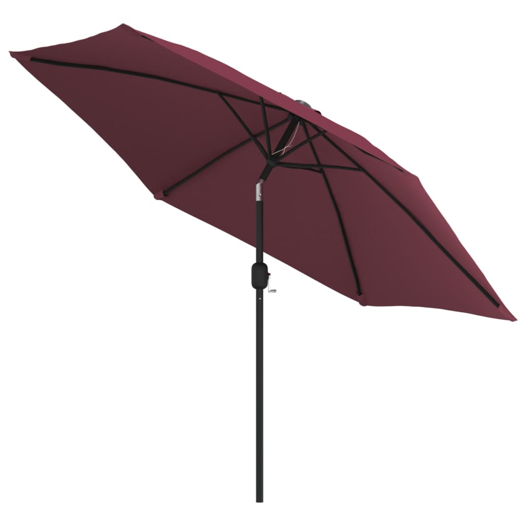 Guarda-sol de jardim com poste de metal 300 cm bordô
