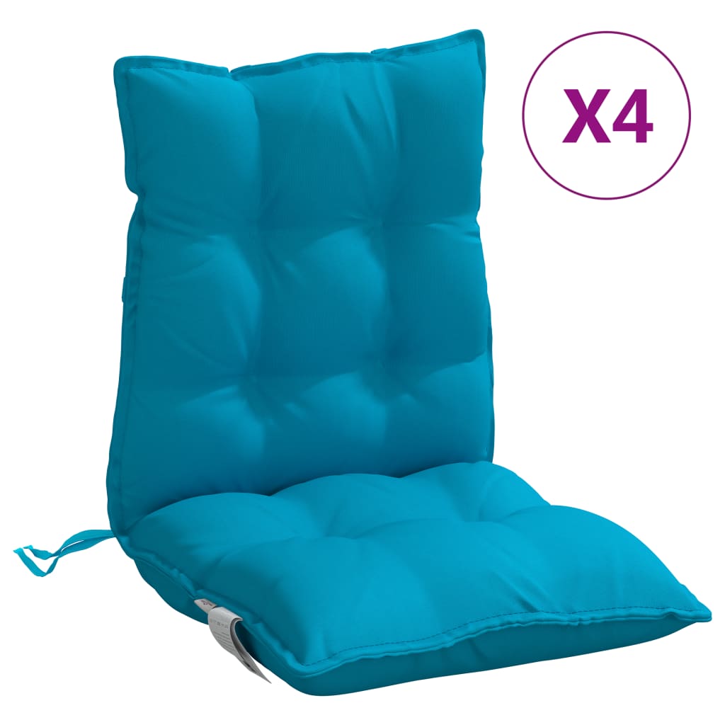 Almofadões cadeira encosto baixo 4 pcs tecido oxford azul-claro