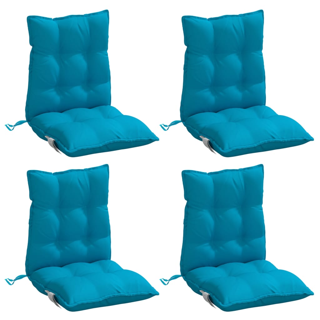 Almofadões cadeira encosto baixo 4 pcs tecido oxford azul-claro