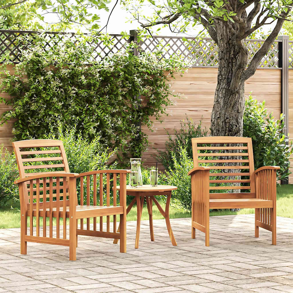Cadeiras de jardim 2 pcs madeira acácia maciça