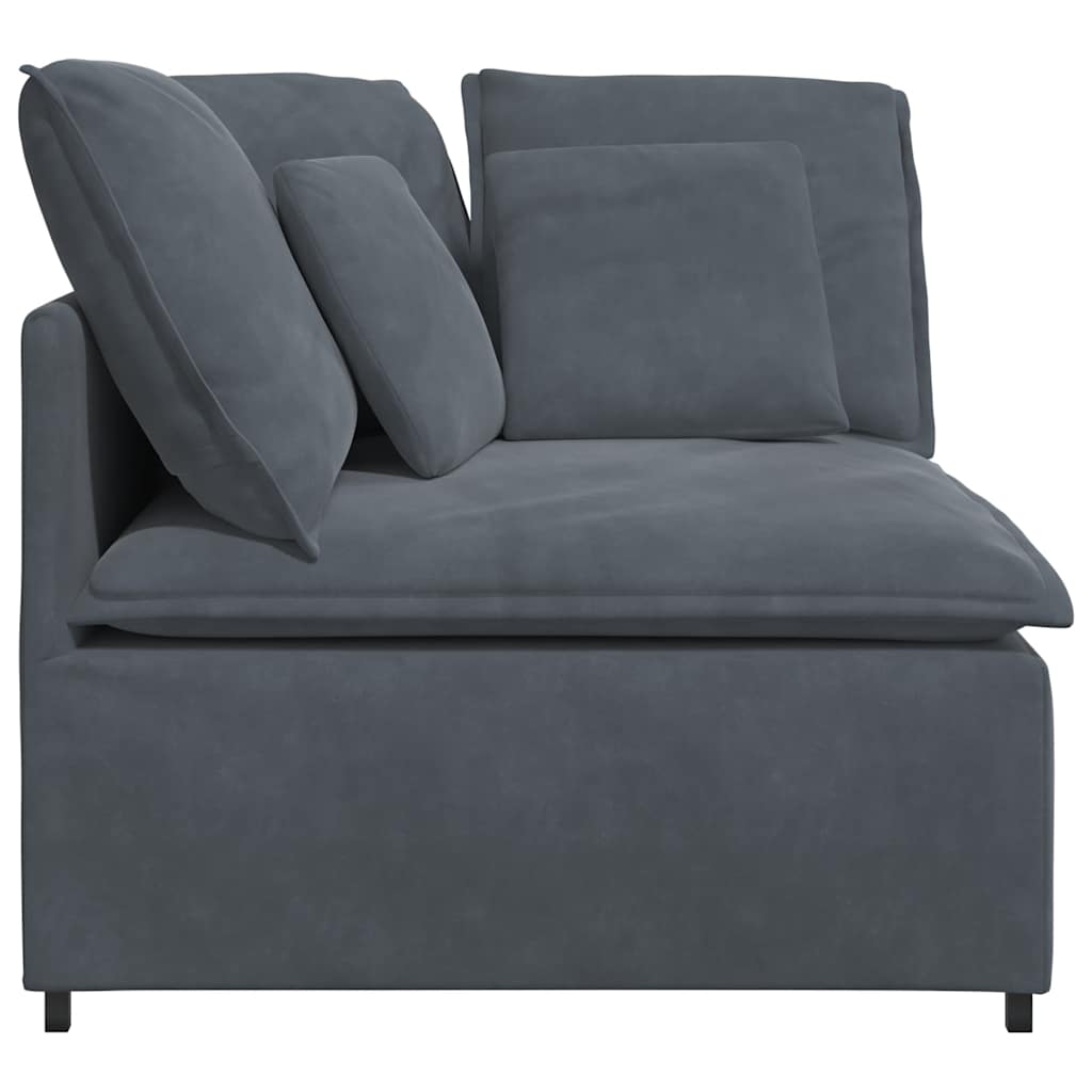 Módulo de sofá canto com almofadas 100 cm cinzento-escuro
