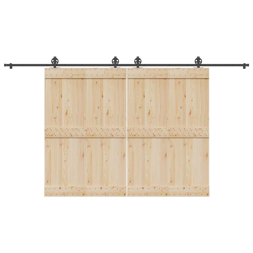 Kit de ferragens para porta deslizante 400 cm aço preto