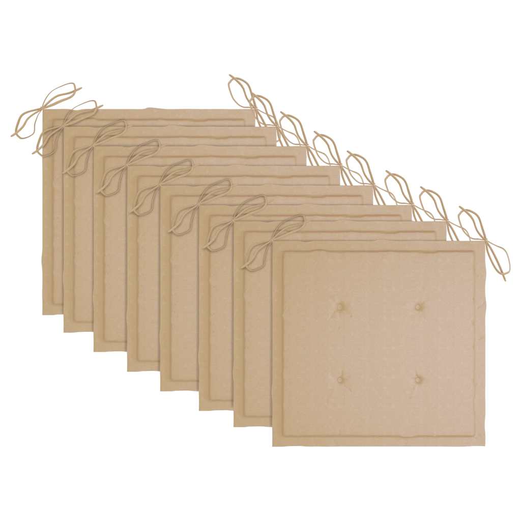 Cadeiras de jantar p/ jardim 8 pcs c/ almofadões acácia maciça